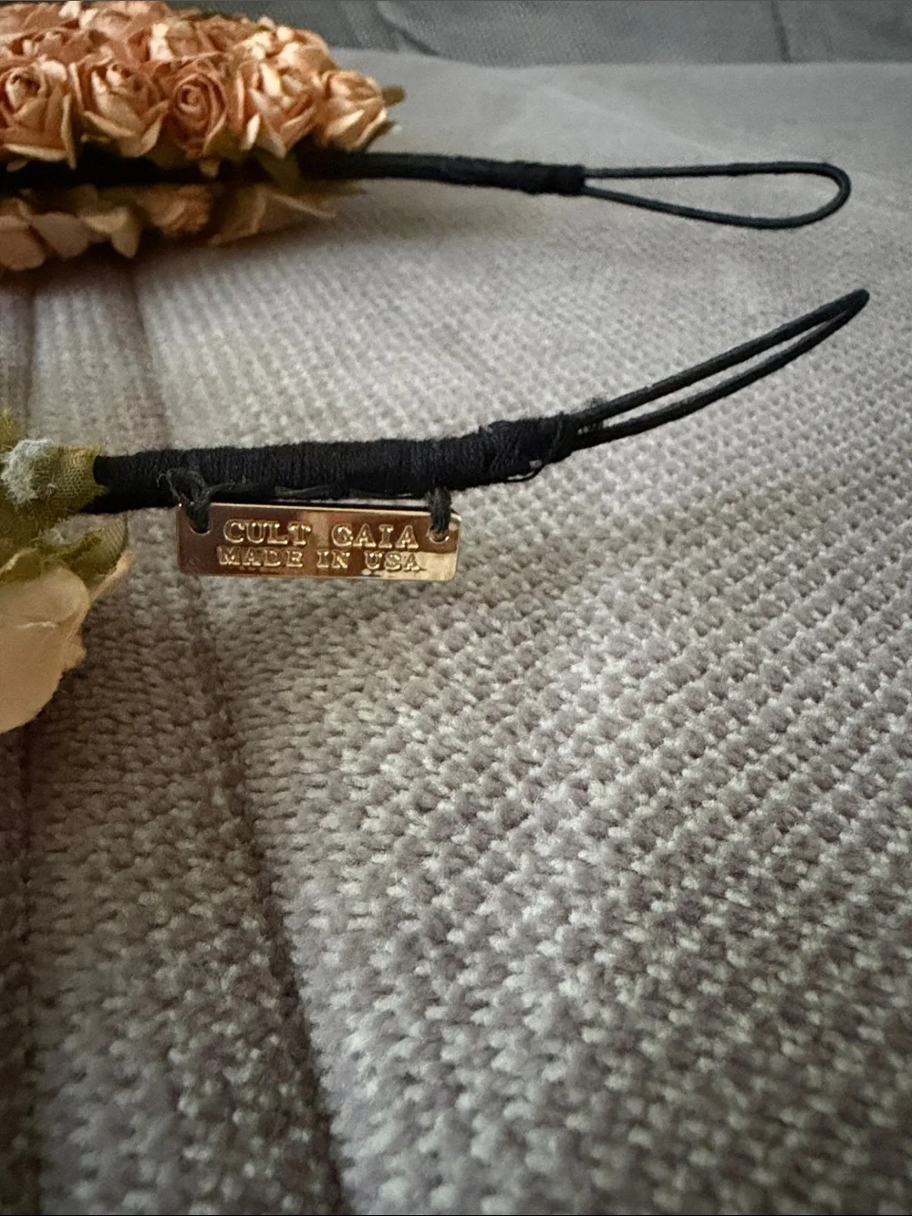 cult gaia Peach Floral Cat Ear Headband